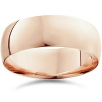 Pompeii 8mm Dome High Polished Wedding Band 10k Rose Gold (,)