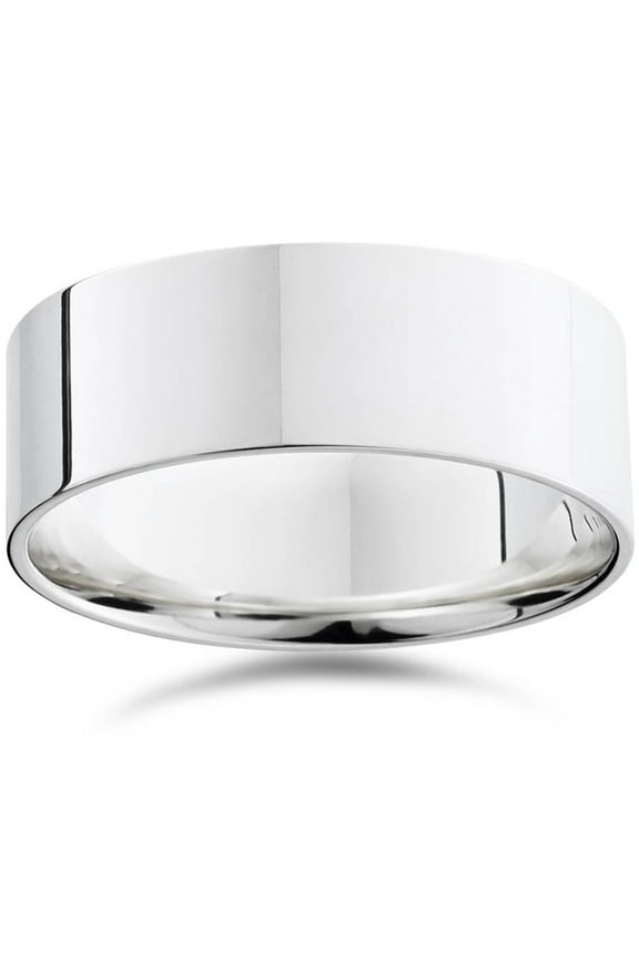 Pompeii 8mm Flat High Polished Wedding Band 950 Platinum (,)