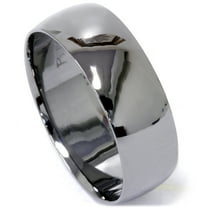 Pompeii 8mm High Polished Dome Wedding Band 14K Black Gold (,)