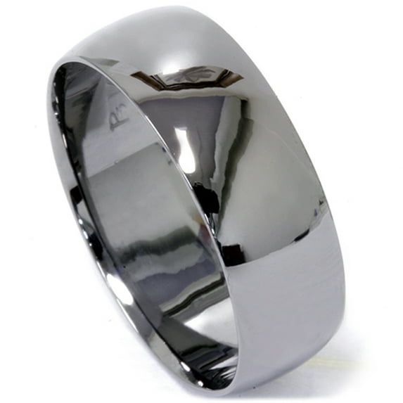 Pompeii 8mm High Polished Dome Wedding Band 14K Black Gold (,)