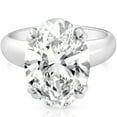 thumbnail image 1 of Pompeii 9 1/2 CT Oval Moissanite Solitaire Engagement Ring Heavy White Gold Wide Setting, 1 of 3