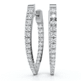 thumbnail image 1 of Pompeii .90Ct Diamond Hoops Inside Outside Gold Lab Grown 1" Tall (F/G,VS1-VS2), 1 of 6