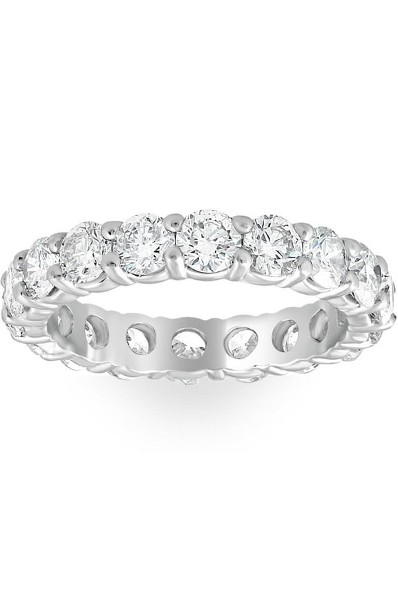 Pompeii 950 Platinum 2ct Diamond Eternity Wedding Ring Lab Grown Band (F,VS)