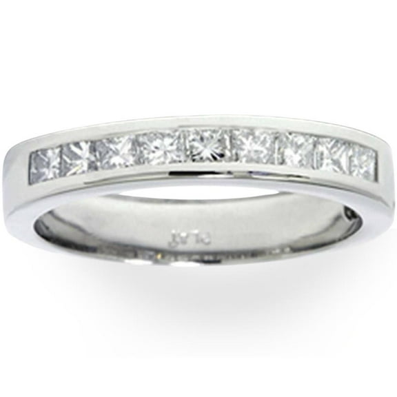 Pompeii 950 Platinum 5/8ct Princess Cut Diamond Wedding Ring (G/H,SI)