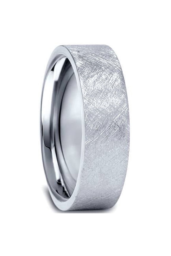 Pompeii 950 Platinum Mens 6mm Flat Brushed Wedding Band (,)