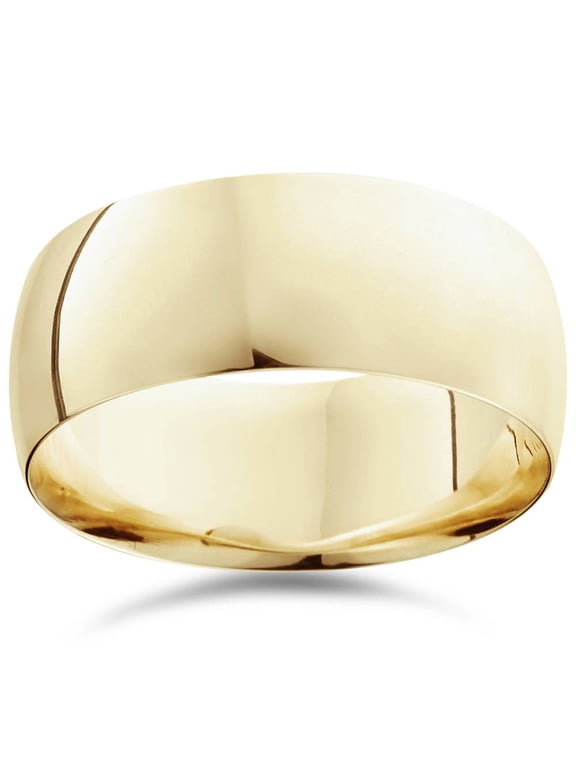 Pompeii 9mm Dome High Polished Wedding Band, 10K Yellow Gold