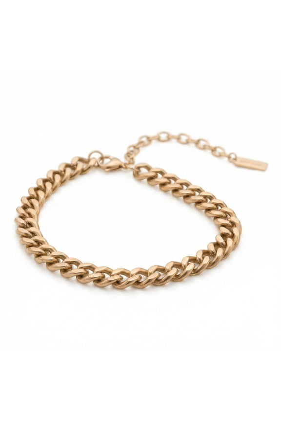 Pompeii Alize Necklace 18k Gold Plated 14" 12mm Width Curb Chain with 4" Extender (,)