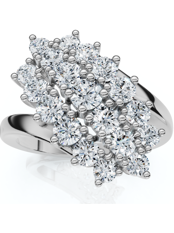 Pompeii Astra 1Ct Diamond Cluster Cocktail Waterfall Fashion Ring 10K Gold Lab Grown