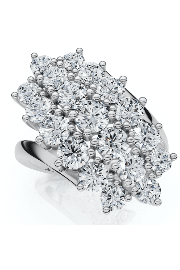 Pompeii Astra 2Ct Diamond Cluster Cocktail Waterfall Women's Ring 10K Gold Lab Grown
