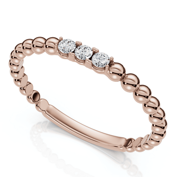 Pompeii Beaded Diamond Stackable Accent Anniversary Ring Lab Grown (E/F,VS1-VS2)