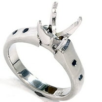 Pompeii Black Diamond Semi Mount Cathedral Engagement Ring 14K Setting (Black,AAA)