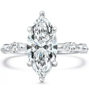 POMPEII3 Pompeii Certified 1 1/2 - 7 1/2Ct Marquise Diamond Engagement Ring 14k Gold Lab Grown
