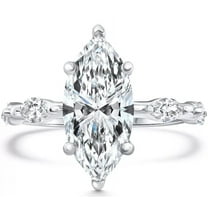 Pompeii Certified 1 1/2 - 7 1/2Ct Marquise Diamond Engagement Ring 14k Gold Lab Grown