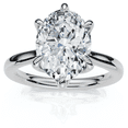 thumbnail image 1 of Pompeii Certified 1 1/2Ct Oval Diamond Solitaire Engagement Ring 14k White Gold Lab Grown, 1 of 4