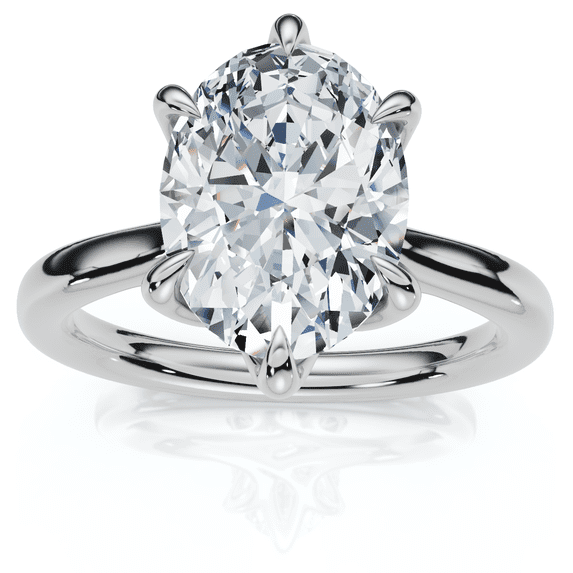 Pompeii Certified 1 1/2Ct Oval Diamond Solitaire Engagement Ring 14k White Gold Lab Grown
