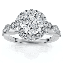 Pompeii Certified 1 1/3Ct Diamond Round Engagement Ring 14k Gold or Platinum Lab Grown