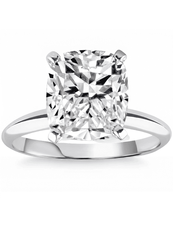 Pompeii Certified 1 - 5 Ct Cushion Solitaire Diamond Engagement Ring 14k Gold Lab Grown