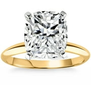 Pompeii Certified 1 - 5 Ct Cushion Solitaire Diamond Engagement Ring 14k Gold Lab Grown