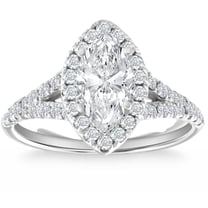 Pompeii Certified 2 3/4Ct Oval Accent Diamond Engagement Ring 14k Gold ...