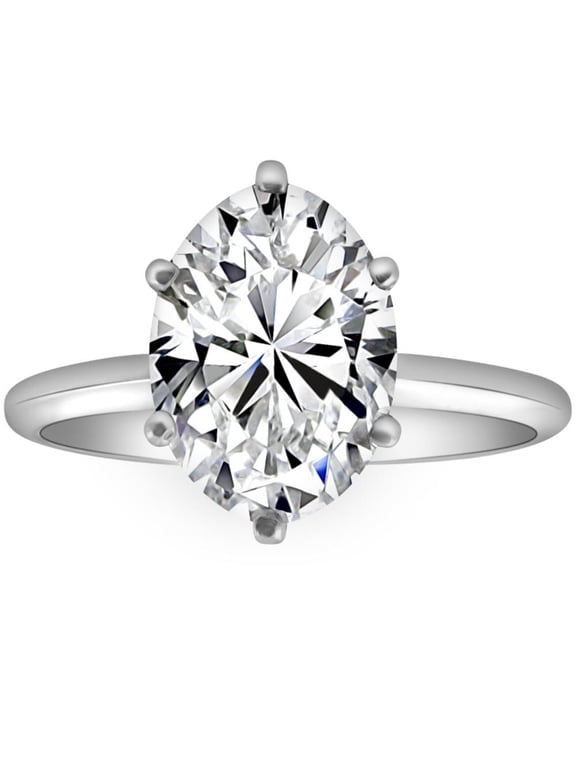 Pompeii Certified 1-5Ct Oval Diamond Solitaire Engagement Ring Gold / Platinum Lab Grown