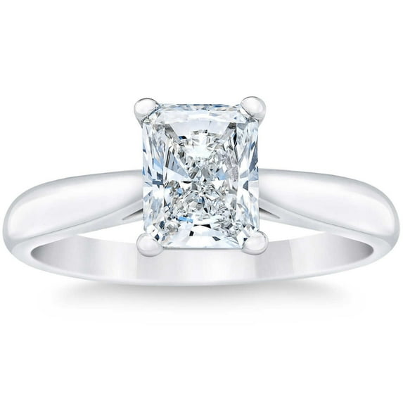 Pompeii Certified 1 - 5Ct Radiant Diamond Engagement Ring 14k or Platinum Gold Lab Grown