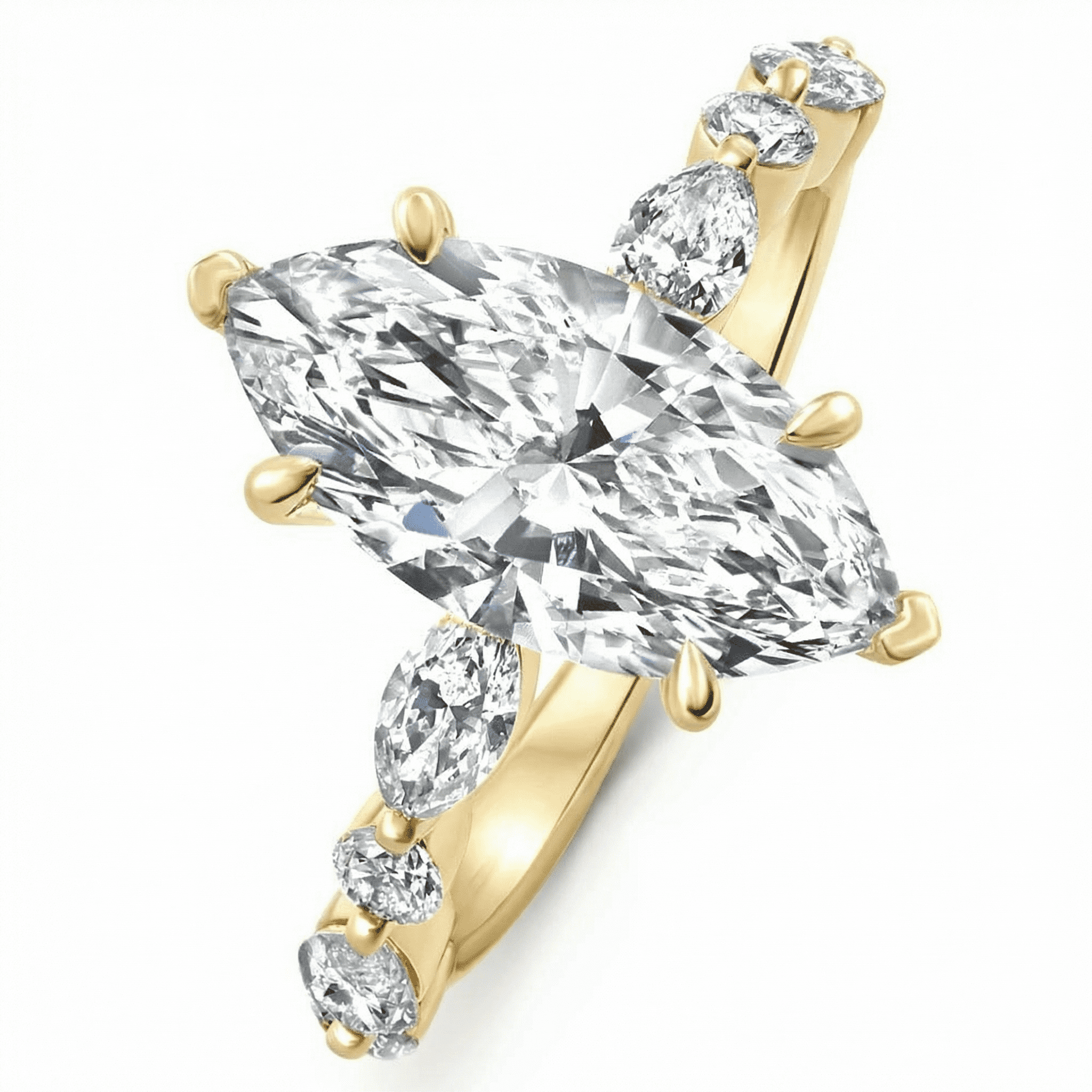 Pompeii Certified 1.75-5.75Ct Marquise Diamond Engagement Ring 14k or Platinum Lab Grown