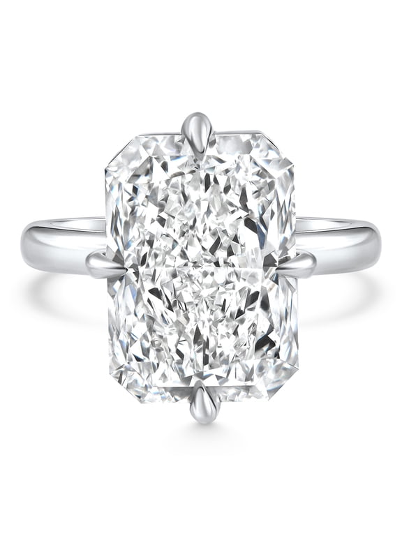Pompeii Certified 11Ct Radiant Diamond Solitaire Engagement Ring 14k Gold/Pt Lab Grown
