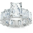 thumbnail image 1 of Pompeii Certified 15.50Ct Emerald Cut Diamond Engagement Ring 14k Gold Lab Grown, 1 of 7