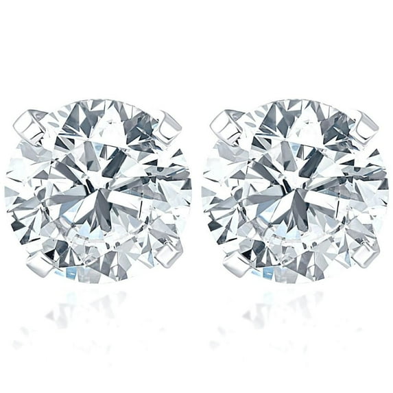 Pompeii Certified 1Ct TW Round Diamond Studs 14k Gold Lab Grown (D,VS1-VS2)