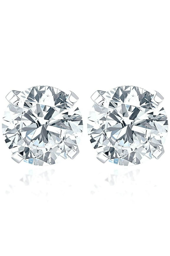 Pompeii Certified 1Ct TW Round Diamond Studs 14k Gold Lab Grown (D,VS1-VS2)
