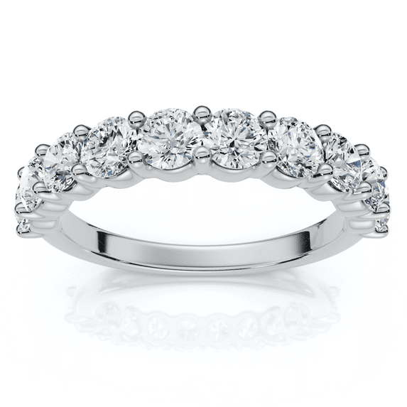 Pompeii 1ct TW Half Eternity Round Diamond Wedding Band 14k Gold or Platinum Lab Grown
