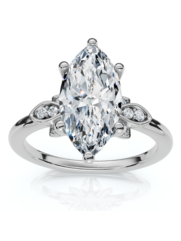 Pompeii Certified 2.04Ct Fiore Marquise Diamond Engagement Ring 14k Gold or Platinum Lab