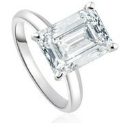 POMPEII3 Pompeii Certified 2 1/2 - 6Ct Emerald Cut Diamond Engagement Ring 14k Gold Lab Grown