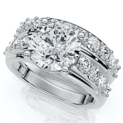 POMPEII3 Pompeii Certified 2 1/2Ct Diamond Engagement Wedding Ring Set 14k Gold Lab Grown