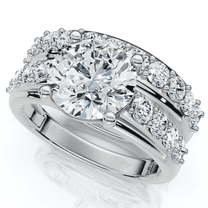 Pompeii Certified 2 1/2Ct Diamond Engagement Wedding Ring Set 14k Gold Lab Grown