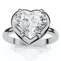Pompeii Certified 2 1/2Ct Heart Diamond Button Engagement Ring 14k Gold or Pt Lab Grown