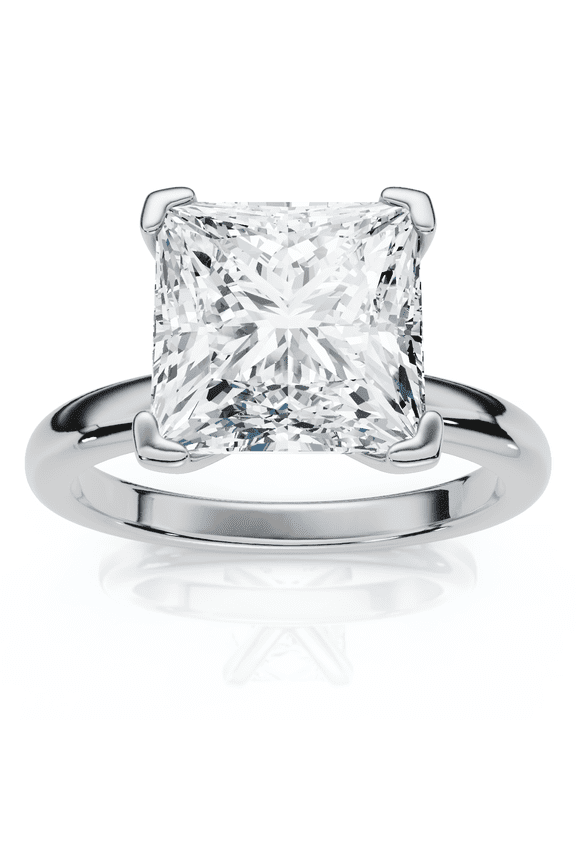 Pompeii Certified 2 1/2Ct Princess Cut Diamond Engagement Ring 14k Gold or Pt Lab Grown