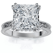 Pompeii Certified 2 1/2Ct Princess Cut Louve Diamond Engagement Ring 14k Gold Lab Grown