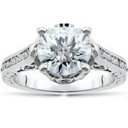 POMPEII3 Pompeii Certified 2 1/3Ct Diamond Engagement Ring 14k White Gold Lab Grown (G/H,VS2-SI1)