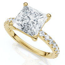 Pompeii Certified 2 1/3Ct Princess Cut Diamond Engagement Ring 14k Gold or Pt Lab Grown