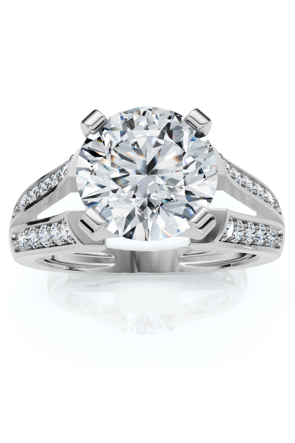 Pompeii Certified 2 1/5Ct Alexa Diamond Engagement Ring 14k Gold Lab Grown (2ct center)