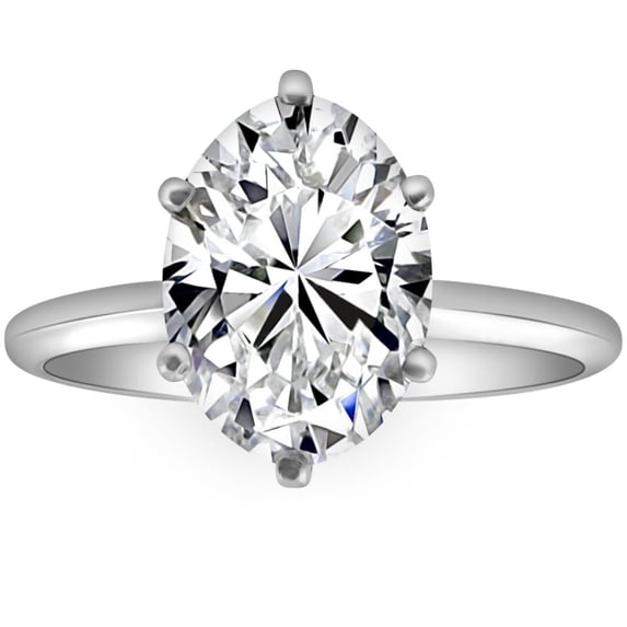 Pompeii Certified 2.18CT Platinum Oval Diamond Engagement Ring Lab Grown (G,VS2)