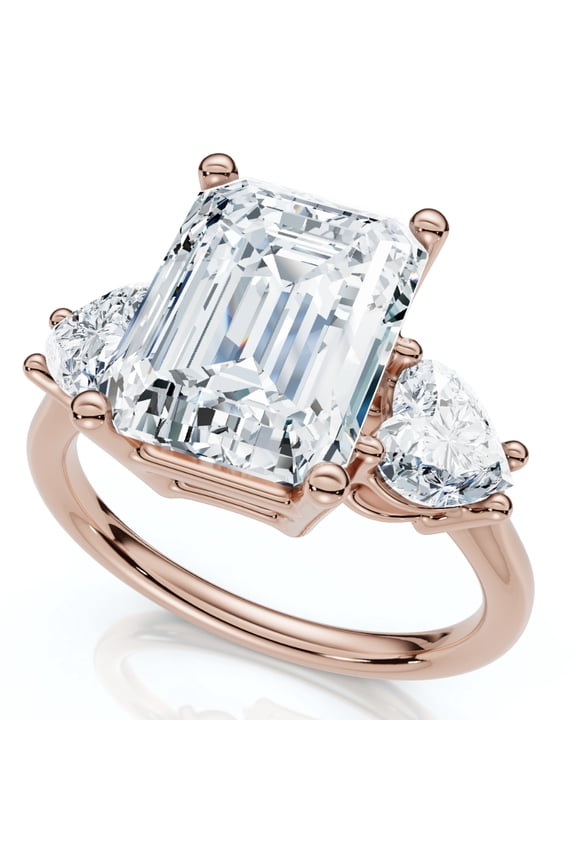 Pompeii Certified 2.50 - 5.50Ct Emerald & Heart Shape Diamond Engagement Ring 14k Gold Lab