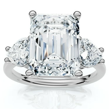Pompeii Certified 2.50 - 5.50Ct Emerald & Heart Shape Diamond Engagement Ring 14k Gold Lab