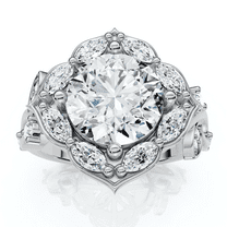 Pompeii Certified 2.50 - 6.40Ct Diamond Vine Engagement Ring 14k Gold Lab Grown