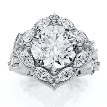 Pompeii Certified 2.50 - 6.40Ct Diamond Vine Engagement Ring 14k Gold Lab Grown
