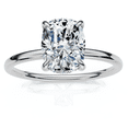 thumbnail image 1 of Pompeii Certified 2Ct Cushion Hidden Halo Diamond Engagement Ring 14k Gold Lab Grown, 1 of 4