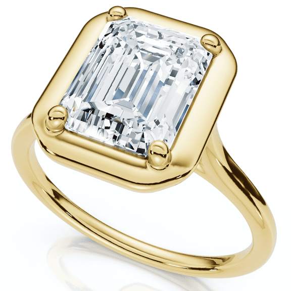 Pompeii Certified 2Ct Emerald Cut Adriana Diamond Engagement Ring 14k Gold Lab Grown