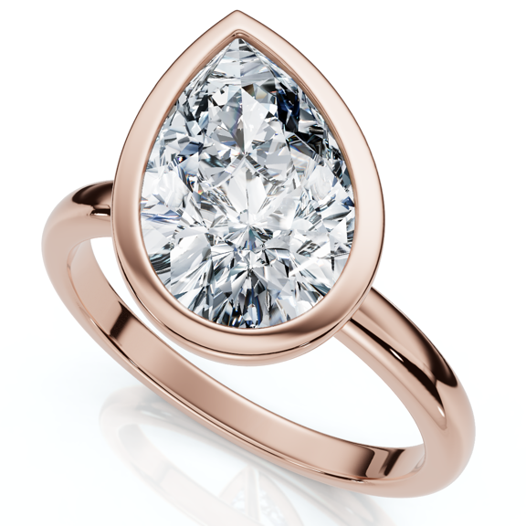 Pompeii Certified 2Ct Pear Solitaire Diamond Engagement Ring 14k Gold or Pt Lab Grown