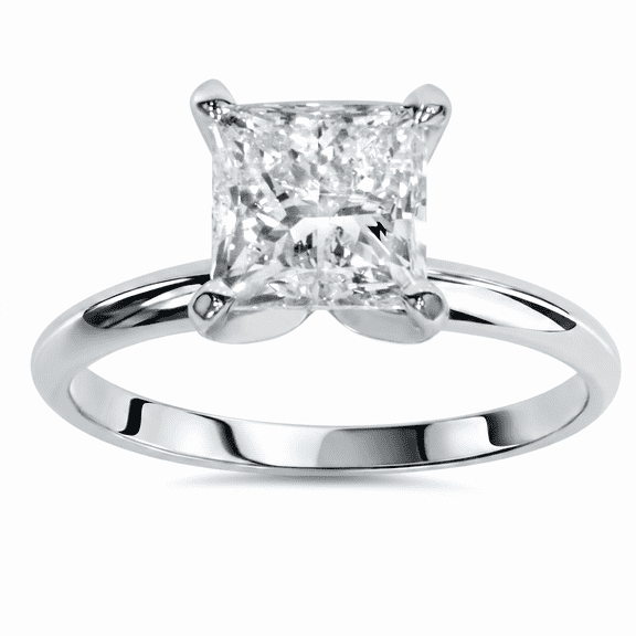 Pompeii Certified 2Ct Princess Cut Solitaire Diamond Engagement Ring 14k Gold Lab Grown